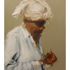 Khalid Khan-Kaay, 24 x 28 Inch, Acrylic on Canvas, Figurative Painting, AC-KHKN-081 Khalid Khan-Kaay, 24 x 28 Inch, Acrylic on Canvas, Figurative Painting, AC-KHKN-081